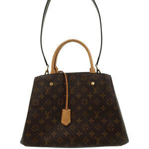 Louis Vuitton Monogram Leather Montaigne 2way Shoulder Bag Brown